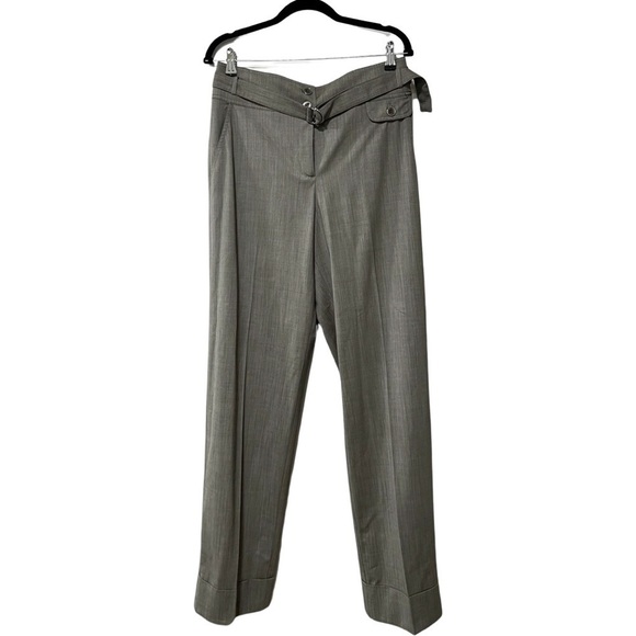 ST JOHN High Waist Belted Tailored Workwear Academia Gray Trousers Sz 8 - Picture 1 of 7